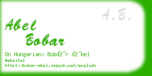 abel bobar business card